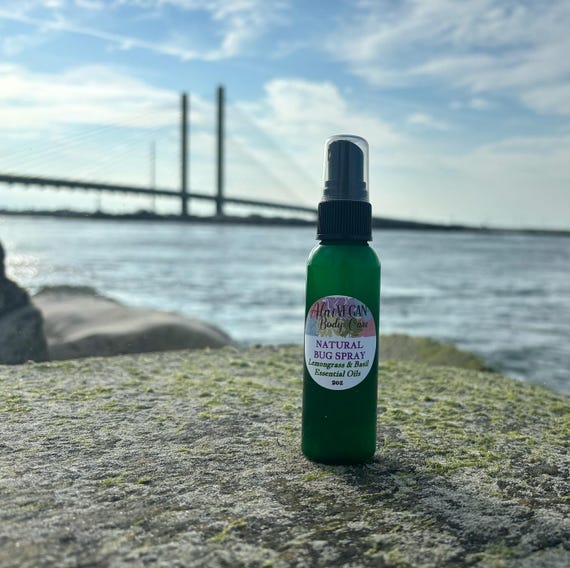 Natural Bug Spray Made With Lemongrass Basil Essential Oils Etsy