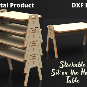 Stapelbare laptoptafel, laptopstandaard, zit op de vloertafel - DXF-bestand