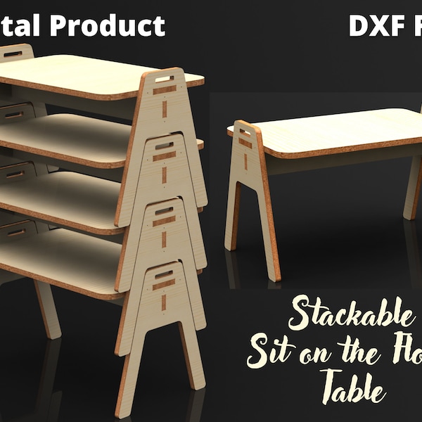 Stackable Laptop Table, Laptop Stand, Sit on the Floor Table - DXF File