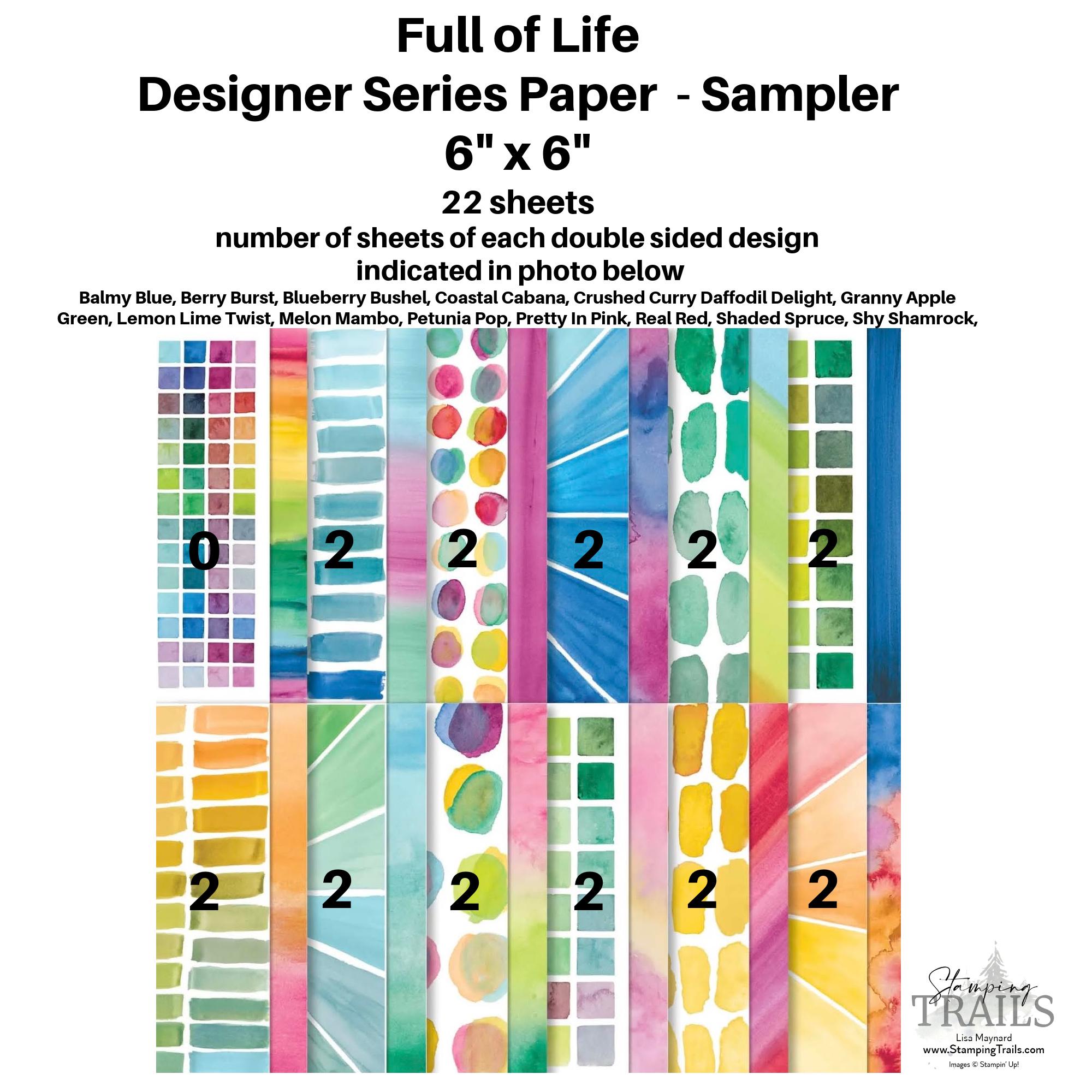 Stampin' Up! RETIRED 6" X 6" Designer Series Paper - Sampler Bundles ...