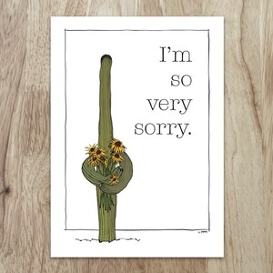 Saguaro Es tut mir leid, Beileid Karte - perfekt um sein Beileid auszudrücken oder einfach um zu sagen ""Es tut mir leid""." Leer innen für Ihre Nachricht.
