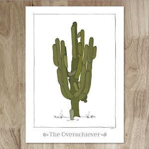 Cartão de cacto Saguaro superado - ". Interior em branco - perfeito para formatura no deserto, promoção, tema de cacto "Você é incrível!"...