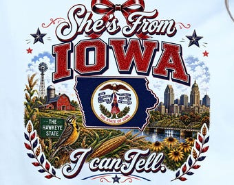 Shes From Iowa, Hawkeye Transfer | DTF PNG | 300 DPI Digital Download For Apparel