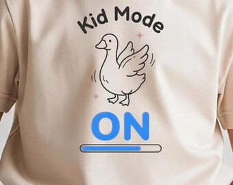 Kid Mode On Shirt, Funny Parenting Tee | High Resolution Sublimation PNG | Digital Design