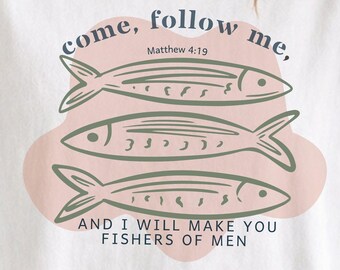 Fishers Of Men Png, Matthew 4:19 Sardine Line Art | Christian Sublimation | Digital File