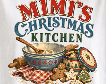 Mimis Christmas Png, Vintage Mixing Bowl - Farmhouse Gingerbread Cookie Tin | Sublimation File
