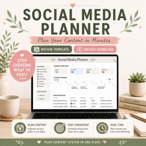 Planificador de redes sociales de Notion: Calendario de contenido - Instagram, Facebook, TikTok