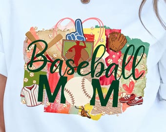 Baseball Mom Png, Game Day Shirt Art | Sublimation File | High Resolution 300Dpi Printable Design
