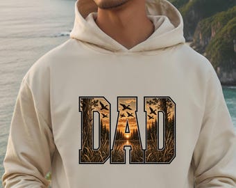 Duck Hunting Dad PNG – Marsh Scene Sublimation Design