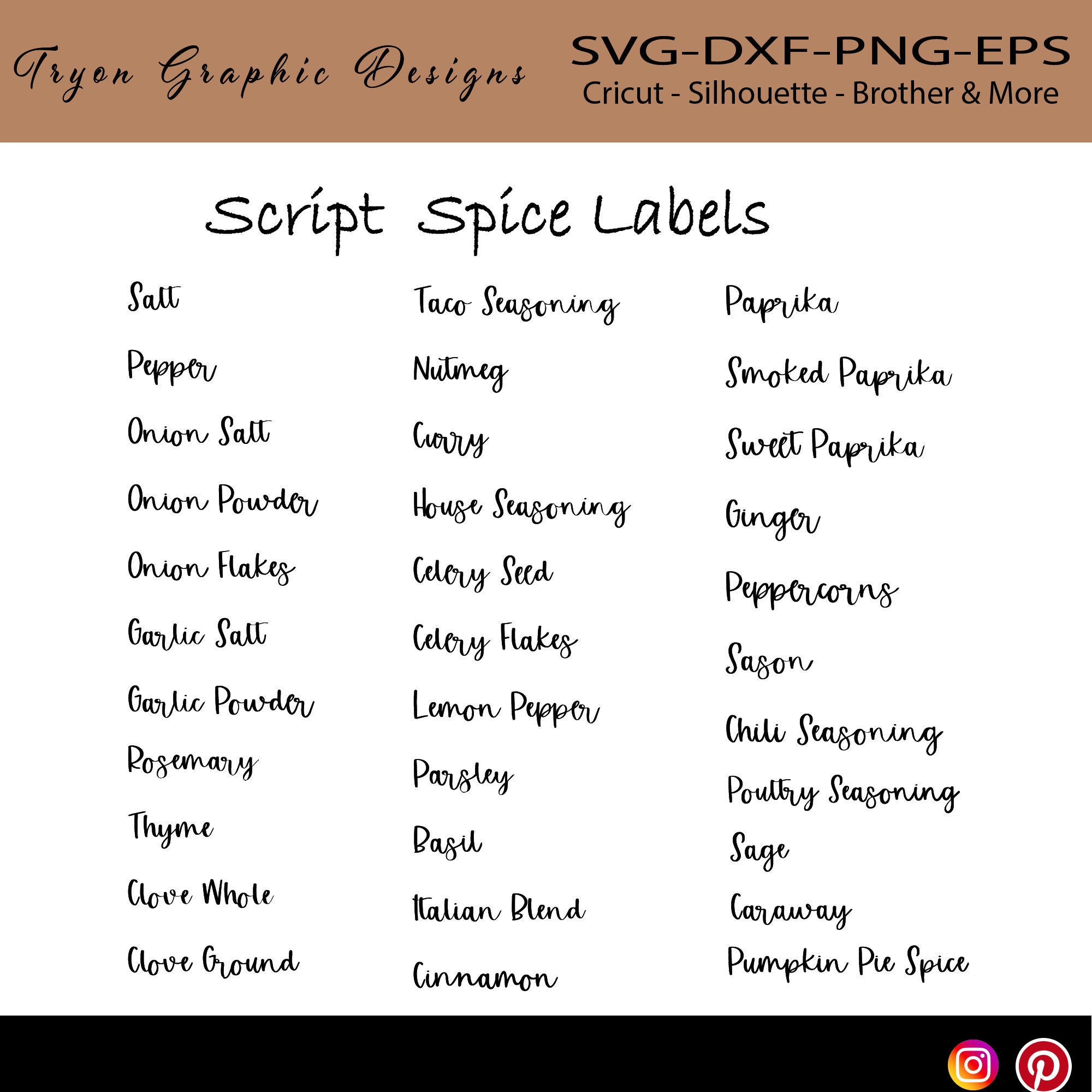Spice Labels Svg, Kitchen Svg, Script Spice Labels Svg, Spice Label Svg. Etsy Canada