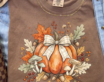 Pumpkin Mushroom PNG – Watercolor Fall Sublimation Design