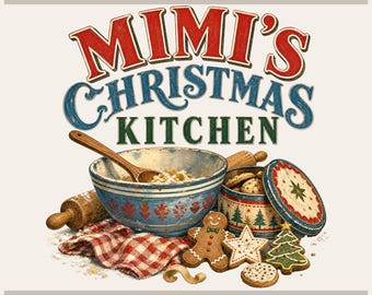 Mimis Christmas Png, Vintage Mixing Bowl - Farmhouse Gingerbread Cookie Tin | Sublimation File