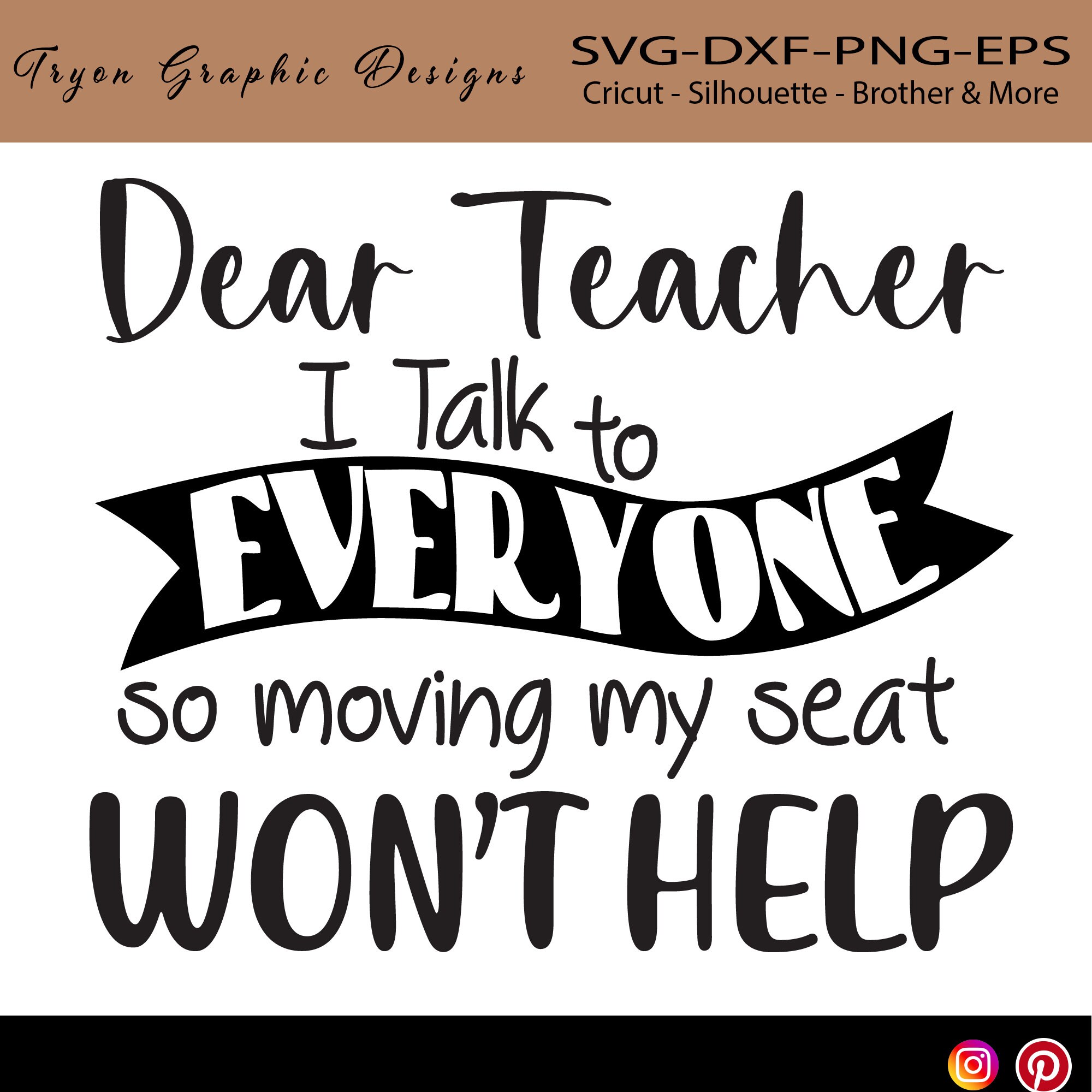 Dear Teacher I Talk to Everyone Svgst Day of Schoolteacheschool Days