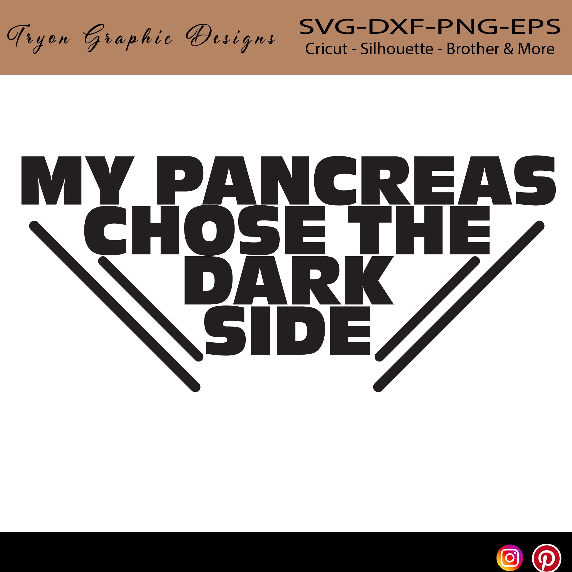My Pancreas Chose the Dark Side Svg-type One type 2-diabetes - Etsy