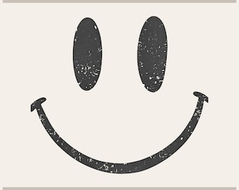 May include: A graphic design featuring a dark gray distressed smiley face with two oval eyes and a curved mouth. The text Tryon Graphic Designs appears at the top, and the text ublimation-DTF-X-Tool-Cricut-Silhouette appears at the bottom.