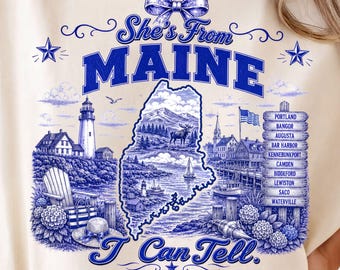 Maine Shirt Png | Rocky Coast, Lighthouse, Moose | Sublimation File, 4200X4800Px, 300Dpi