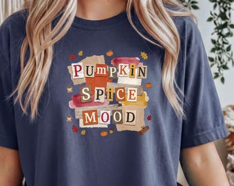 Pumpkin Spice Mood PNG - Retro Scrapbook Fall Shirt Design