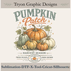 Farmer Market - Pumpkin Patch PNG - Farmhouse Harvest Season Fall Sublimation Design