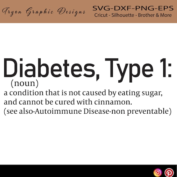 Diabetes Definition Svgtype One type 2diabetes Etsy Canada