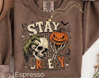 Stay Creepy Skull | Purple Leopard Jack O Lantern PNG - Gothic Sublimation Transfer, Witchy Decor