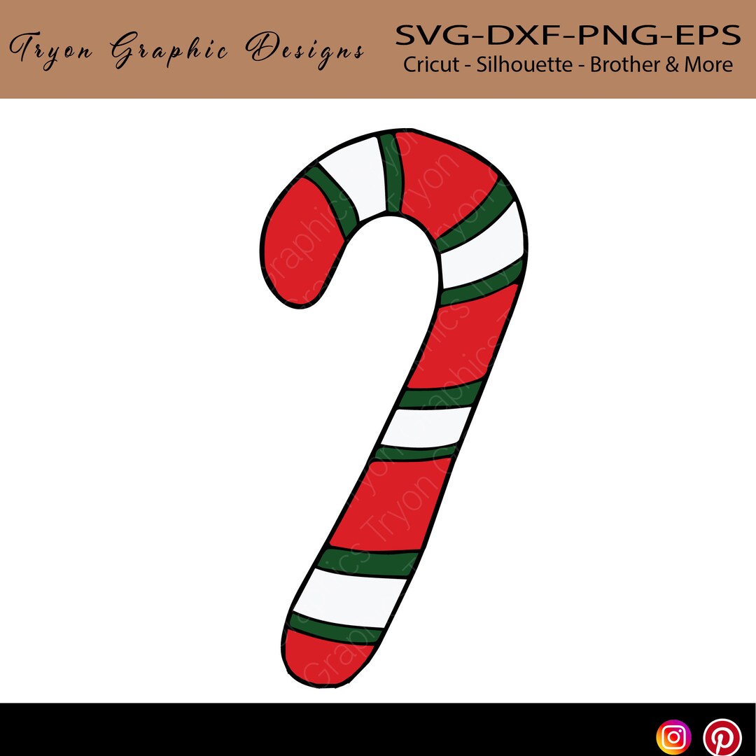 Candy Cane Red Green White Svgsanta Treatscookies for Etsy