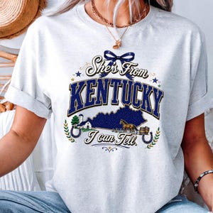 She's From Kentucky Sublimation PNG DTF State Pride Shirt Design