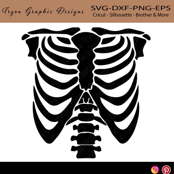 Skeleton Ribcage-Halloween-Grim Reaper Svg--x-ray-Ghost-Halloween Costume-Fall-Harvest -Cricut-Silhouette-Cameo-ScanNCut-Brother