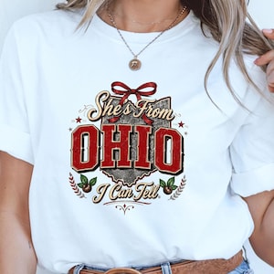 She's From Ohio Sublimation PNG DTF State Pride Shirt Design