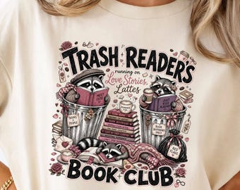 Trash Reader's Book Club PNG - Love Story Raccoon Reading Shirt
