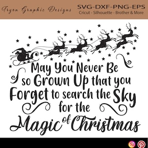 Magia do Natal svg-Santa Sleigh Reindeer Holiday Decor-Xmas Design-Mom Life Camiseta Svg, Mom Svg-Cricut-Silhouette-Cameo-Brother-ScanNCut