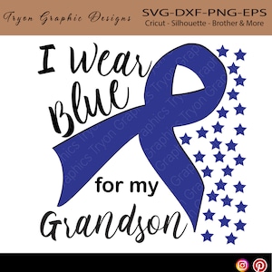 I wear blue for my Grandson svg-Type one -Type 2-Diabetes Awareness-Diabetic Warrior - T1D Svg - T1D Awareness