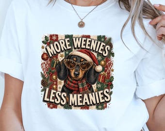 More Weenies Less Meanies Christmas PNG – Dachshund