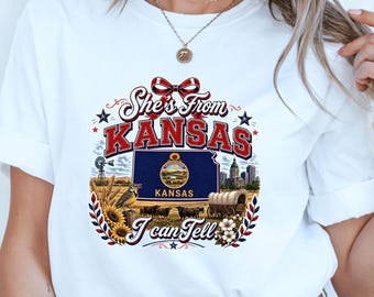 Shes From Kansas PNG DTF Sublimation Sunflower State Shirt Design