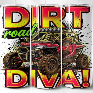 Dirt Road Diva RZR Red 20oz Tumbler Wrap PNG Sublimation Download