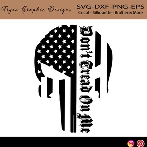 Dont Tread On Me -Skull svg -Red Line Flag Svg- Back The Blue Svg-American Flag Svg-Cricut-Silhouette-cameo-Dxf-eps-png-Svg