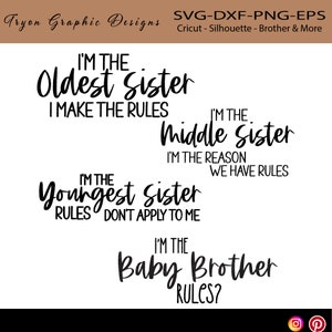 Zussen en Baby Brother Svg, ik ben de Baby Brother regels?-Sister Shirt Svg, Boerderij Svg,Dxf-Crciut-SilhouetteCameo-Brother ScanNCut