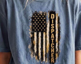 Dispatcher Sublimation PNG: Distressed American Flag - Digital Download