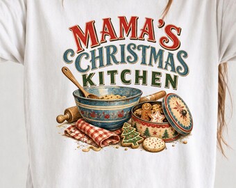 Mamas Christmas Png, Vintage Mixing Bowl - Cookie Tin | Farmhouse Digital Sublimation File