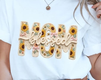 Sunflower Mom Png, Floral Tee Graphic | Sublimation File | 300Dpi Printable Digital Download