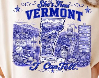 Vermont Shirt PNG | Green Mountain State, Covered Bridge, Maple Syrup Sublimation Transfer File