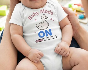 Baby Mode On | Goose Shirt Graphic, Newborn Infant Tee | DIY Printable PNG | Sublimation File