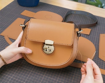 DIY Genuine Leather Bag Kit in Several Colors with Tutorial Video Cute Christmas Gift