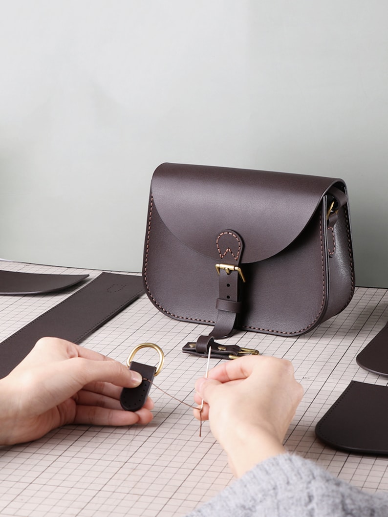 DIY Genuine Leather Bag Kit in Four Colors With Tutorial Video Etsy