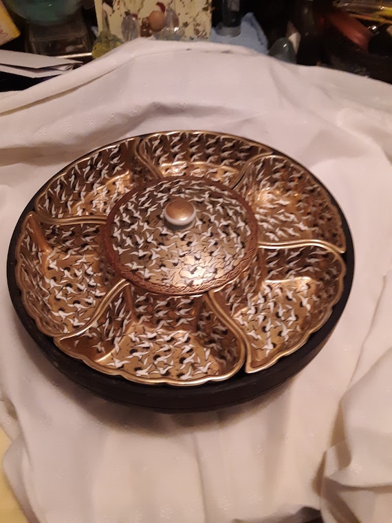 Kutani 8 Piece Lazy Susan Relish Tray - Etsy