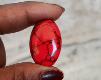AAA Quality Red Howlite  Cabochon Oval Shaped Calibrated Sizes from 4x6mm to 20x30mm