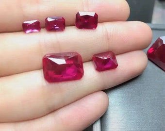 AAA Red Ruby Quartz Octagon Faceted Cut Loose Gemstone Calibrated Size4x6,5x7,6x8,7x9,8x10,9x11,10x12,10x14,12x16,13x18,15x20,20x30 mm