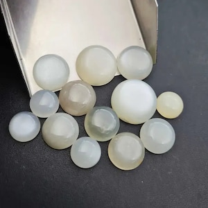 Natural  White Blue flashy Rainbow Moonstone Cabochon Wholesale Gemstones, All Sizes Available  Calibrated Sizes 5mm to 30 mm