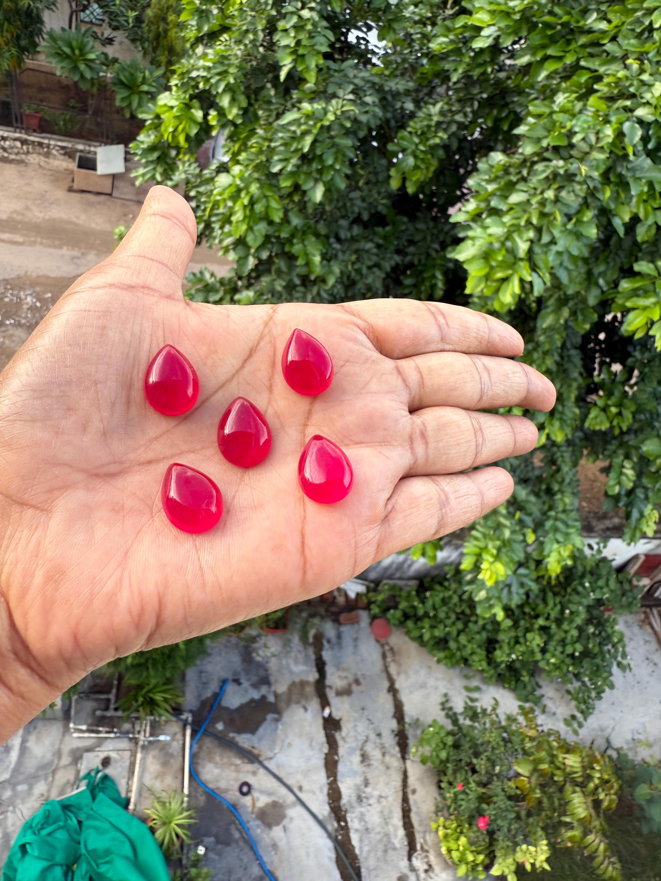 Natural Ruby Quartz Pear Shape Cabochon Calibrated size 5x7,6x8,7x9,8x10,9x11,10x12,10x14,12x16,13x18,15x20,16x22,18x25,20x30 mm