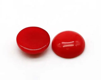 Red Coral Round Flat Back Cabochon Loose Gemstone 3,4,5,6,7,8,9,10,11,12,13,14,15,16,17,18,19,20,21,22,24,26,28,30 MM