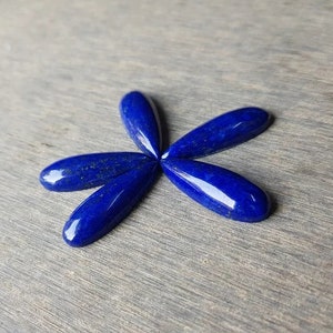Lapis Lazuli, Natural long pear shape gemstone, flat back lapis lazuli cabochon, calibrated size7x14mm to 15x30mms from